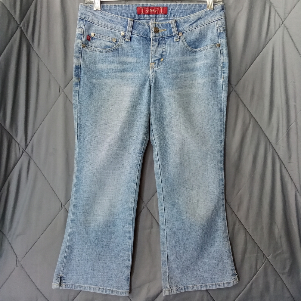 Women's YMI Cropped Denim Capri Jeans Medium Light Flared Size 3 Juniors
